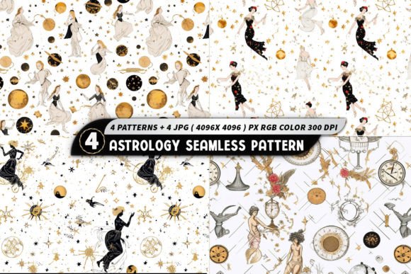 Astrology Geometric Seamless Patterns