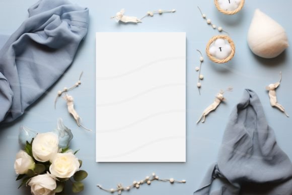 Baby Blue Invitation Mockups