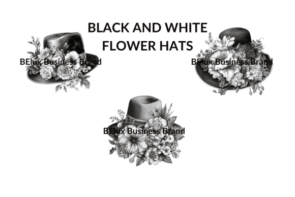 Black and White Flower Hats