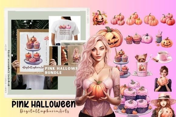 Cute Halloween Bundle, Pink Halloween: A Creative Resource for Every Designer and Maker