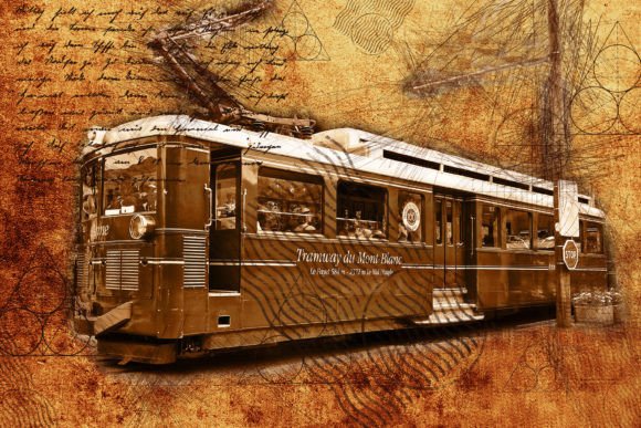 Printable Trolley Car Graphics Pack 04: Elevate Your Projects with Unique, High-Quality Illustrations
