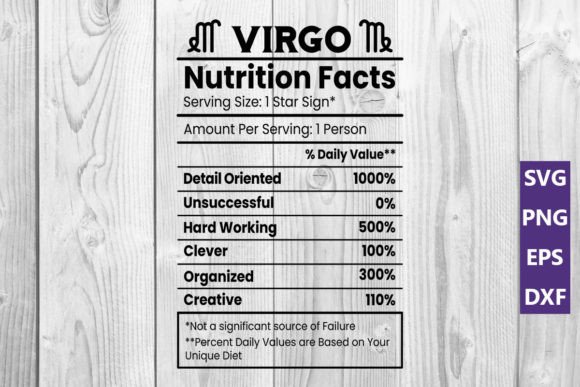 Virgo Nutrition Facts SVG: A Versatile Asset for Creative Projects